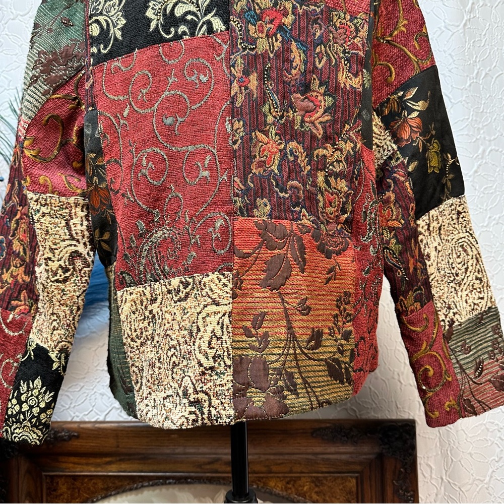 Chico's Multicolor Embroidered Patchwork Jacket (… - image 7